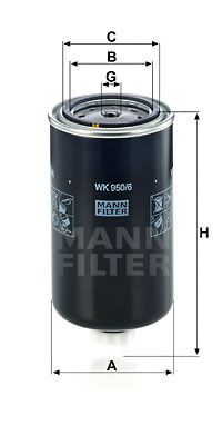 MANN-FILTER Polttoainesuodatin WK 950/6