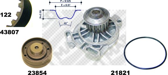 MAPCO Vesipumppu + jakohihnasarja 41807