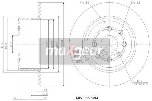 MAXGEAR Jarrulevy 19-0848