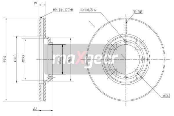 MAXGEAR Jarrulevy 19-0933