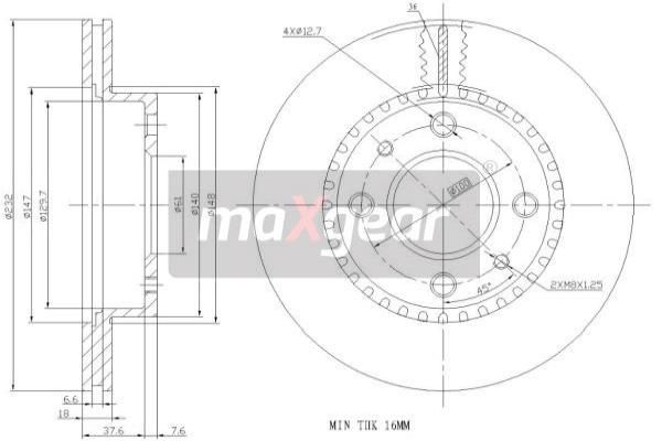 MAXGEAR Jarrulevy 19-0950