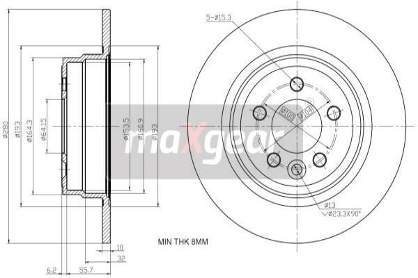 MAXGEAR Jarrulevy 19-1190