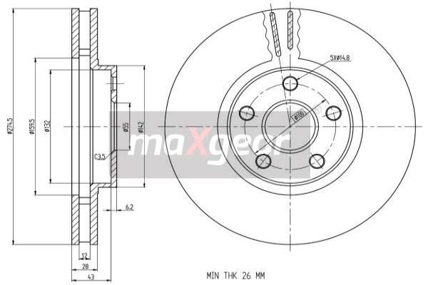 MAXGEAR Jarrulevy 19-1241