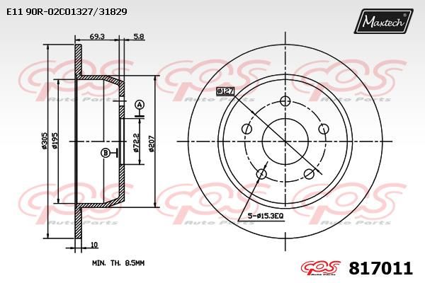 MAXTECH Jarrulevy 817011.0000