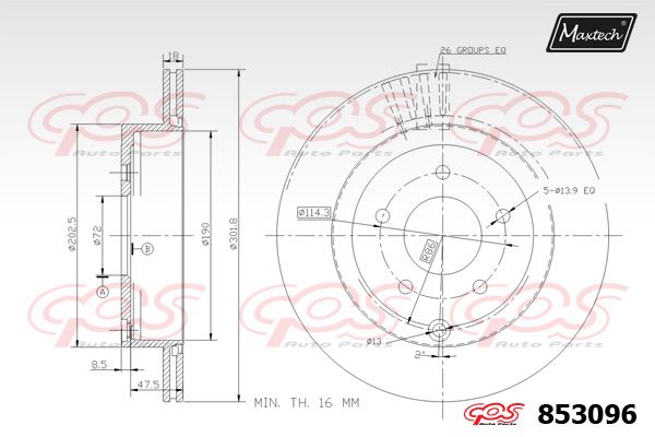 MAXTECH Jarrulevy 853096.0000