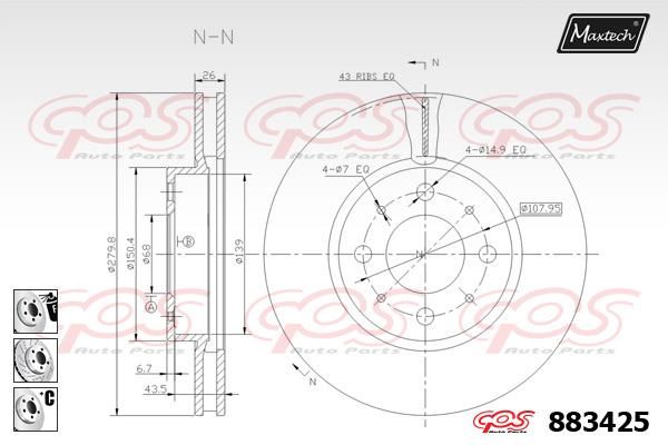 MAXTECH Jarrulevy 883425.6980