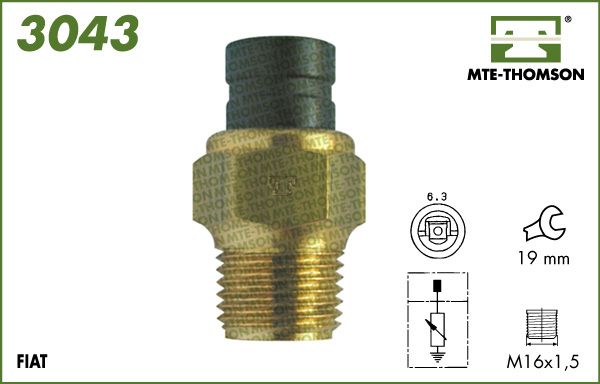 MTE-THOMSON Tunnistin, jäähdytysnesteen lämpötila 3043