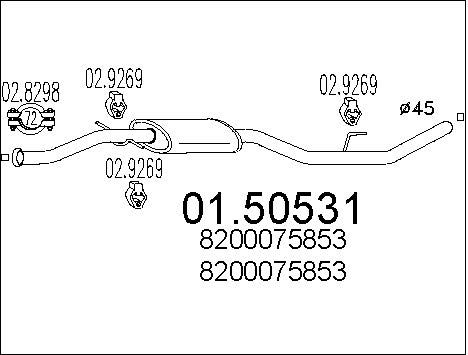 MTS Keskiäänenvaimentaja 01.50531