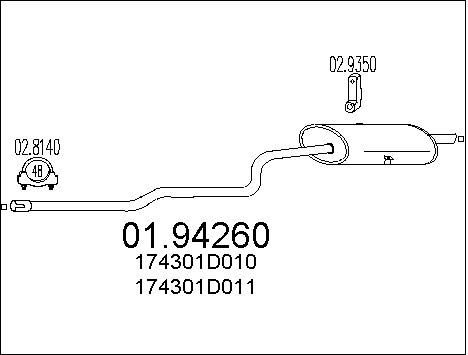 MTS Takaäänenvaimentaja 01.94260