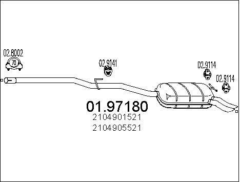 MTS Takaäänenvaimentaja 01.97180