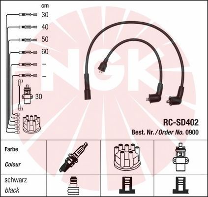 NGK Sytytysjohtosarja 0900