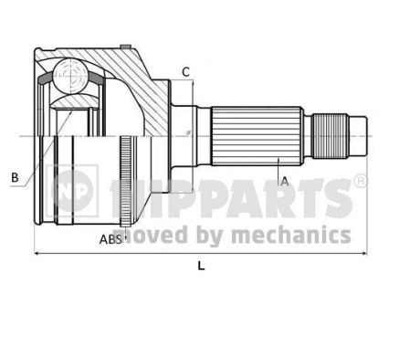 NIPPARTS Nivelsarja, vetoakseli J2822140