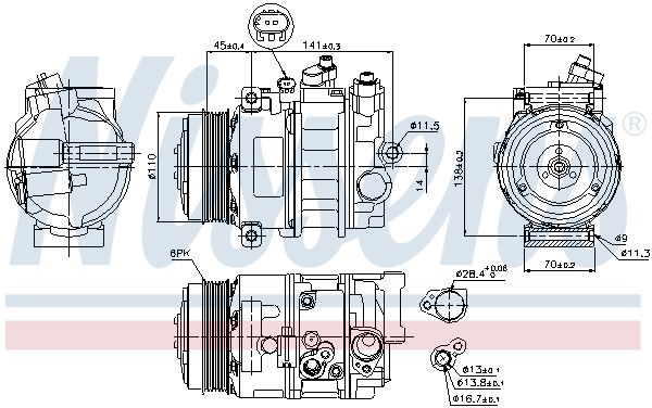 NISSENS Kompressori, ilmastointilaite 89039