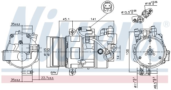NISSENS Kompressori, ilmastointilaite 89043