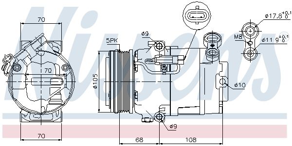 NISSENS Kompressori, ilmastointilaite 89050