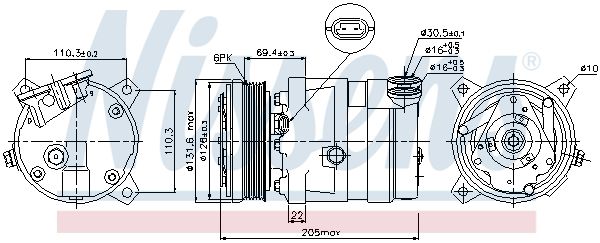 NISSENS Kompressori, ilmastointilaite 89058