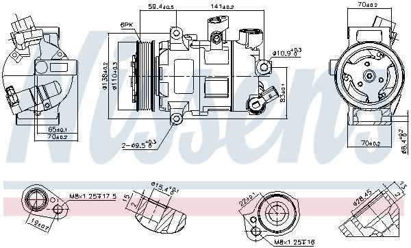 NISSENS Kompressori, ilmastointilaite 890607