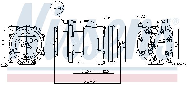 NISSENS Kompressori, ilmastointilaite 89061