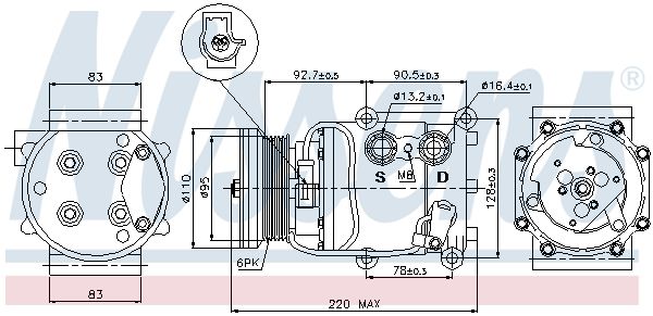 NISSENS Kompressori, ilmastointilaite 89071
