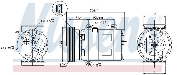 NISSENS Kompressori, ilmastointilaite 89072