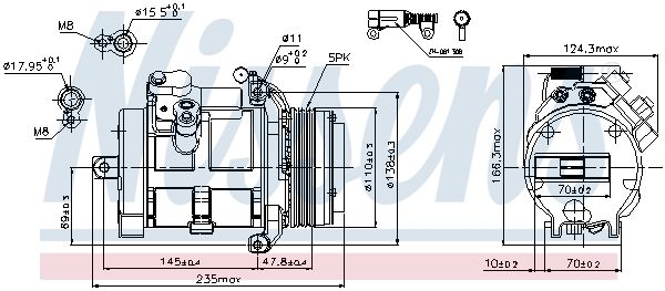 NISSENS Kompressori, ilmastointilaite 89077