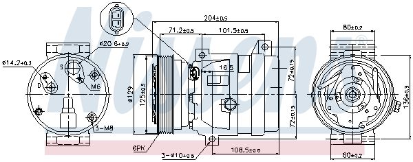 NISSENS Kompressori, ilmastointilaite 89121