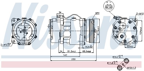 NISSENS Kompressori, ilmastointilaite 89165