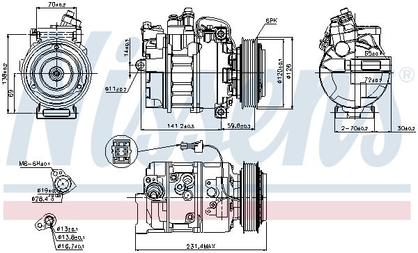 NISSENS Kompressori, ilmastointilaite 89208