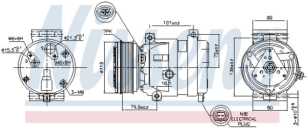 NISSENS Kompressori, ilmastointilaite 89267