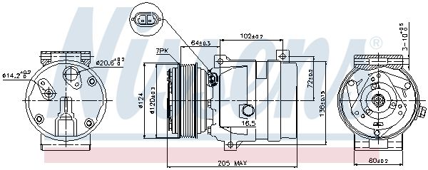 NISSENS Kompressori, ilmastointilaite 89435