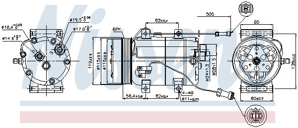 NISSENS Kompressori, ilmastointilaite 89452