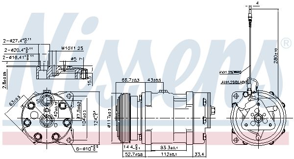 NISSENS Kompressori, ilmastointilaite 89489