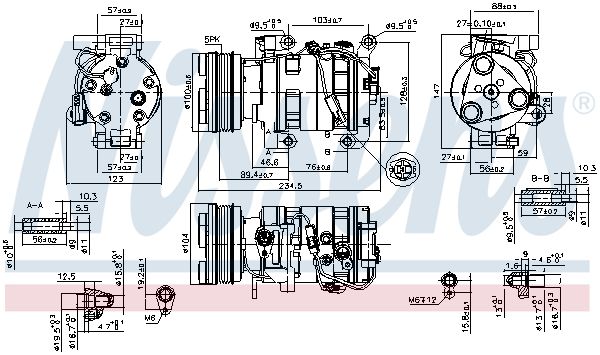 NISSENS Kompressori, ilmastointilaite 89550