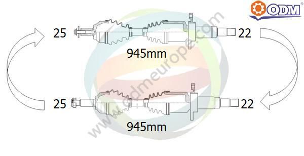 ODM-MULTIPARTS Vetoakseli 18-142110