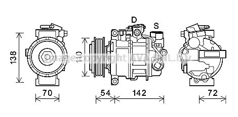 PRASCO Kompressori, ilmastointilaite BWK495