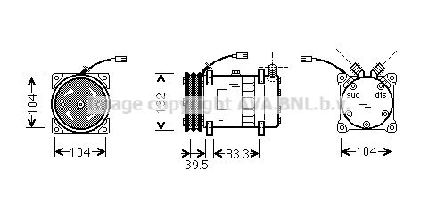 PRASCO Kompressori, ilmastointilaite UVK042