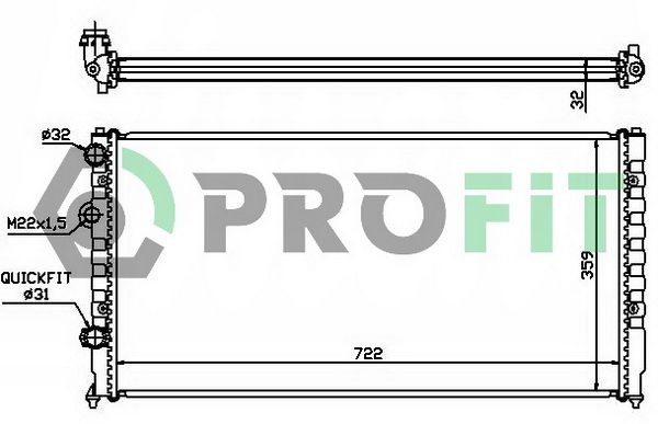 PROFIT Jäähdytin,moottorin jäähdytys PR 9565A1