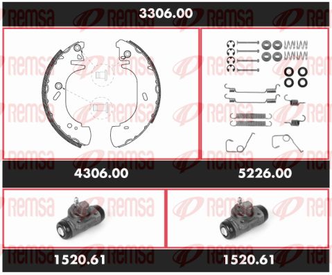 REMSA Jarrukenkäsarja, rumpujarru 3306.00