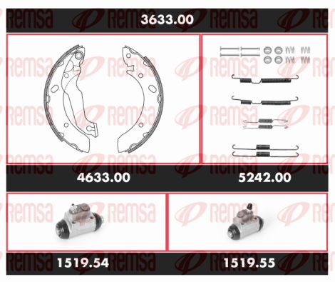 REMSA Jarrukenkäsarja, rumpujarru 3633.00