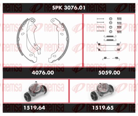 REMSA Jarrukenkäsarja, rumpujarru SPK 3076.01