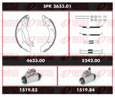 REMSA Jarrukenkäsarja, rumpujarru SPK 3633.01