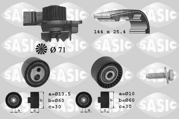 SASIC Vesipumppu + jakohihnasarja 3900013