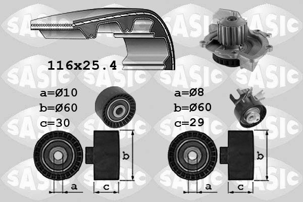 SASIC Vesipumppu + jakohihnasarja 3900035