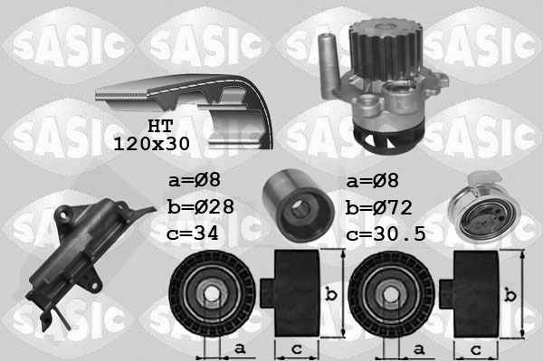 SASIC Vesipumppu + jakohihnasarja 3906025