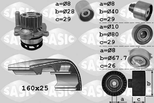 SASIC Vesipumppu + jakohihnasarja 3906078