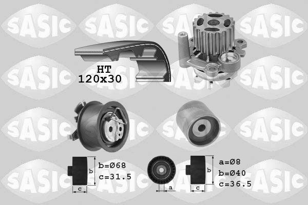 SASIC Vesipumppu + jakohihnasarja 3906080