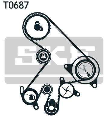 SKF Vesipumppu + jakohihnasarja VKMC 91303