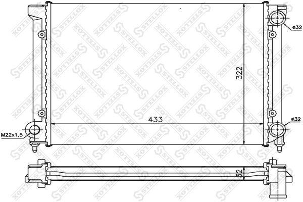 STELLOX Jäähdytin,moottorin jäähdytys 10-25049-SX