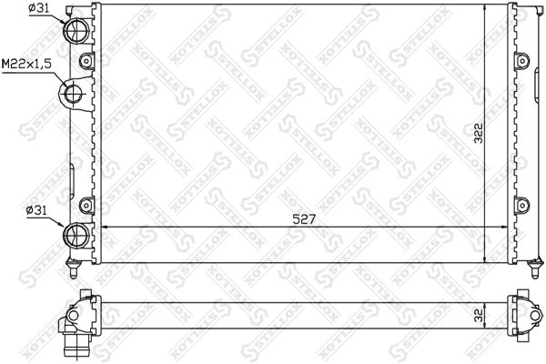 STELLOX Jäähdytin,moottorin jäähdytys 10-26413-SX