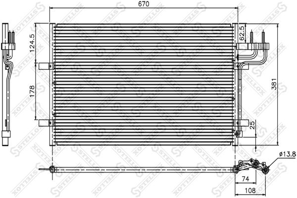 STELLOX Lauhdutin, ilmastointilaite 10-45036-SX